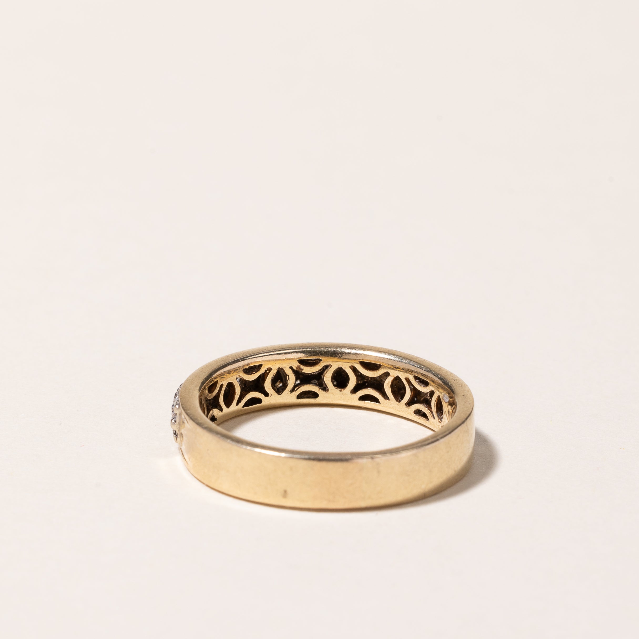 14k Yellow Gold Triple Row Diamond Ring | 0.71ctw | SZ 7.75