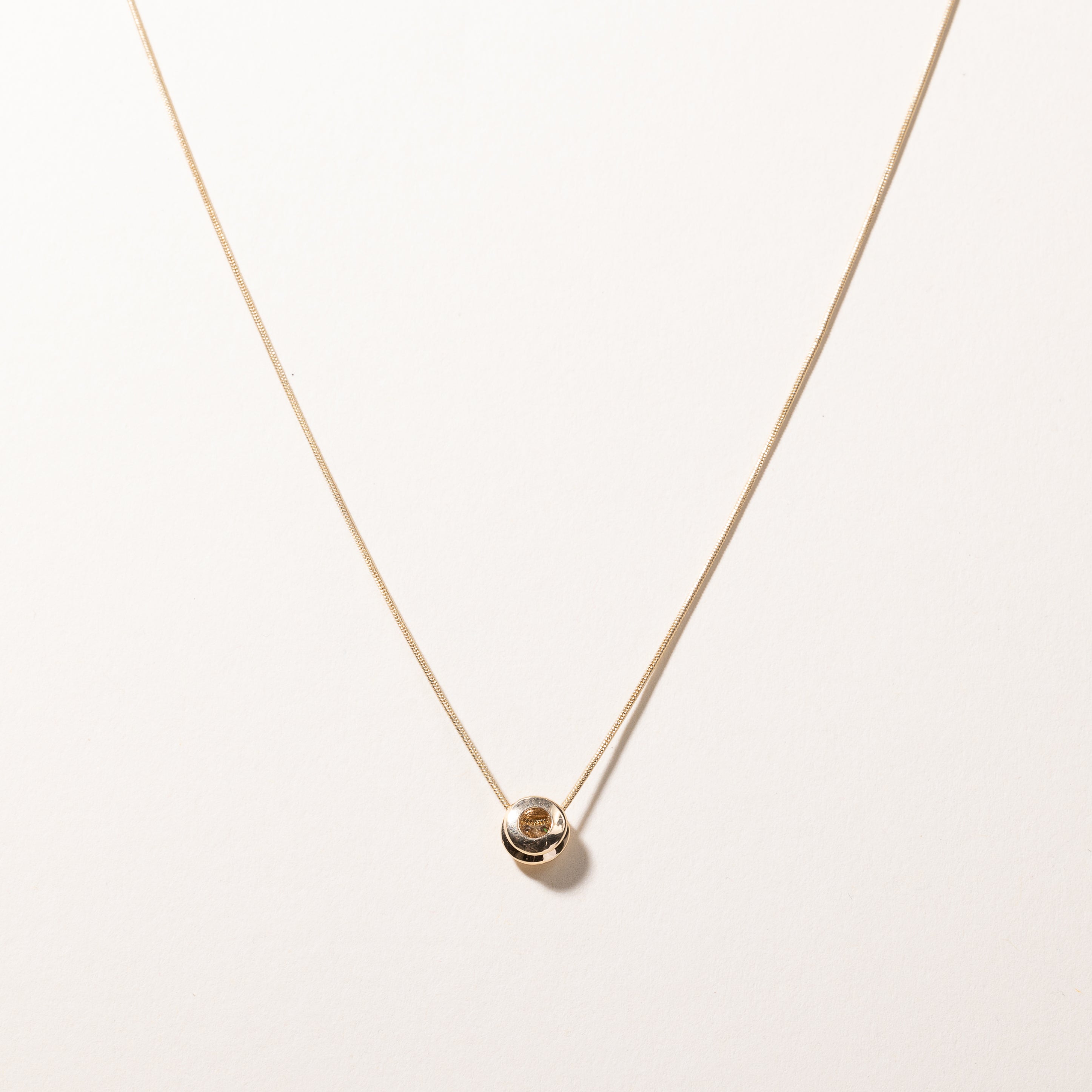 10k Yellow Gold Diamond Bezel Pendant Necklace | 0.28ctw | 20"