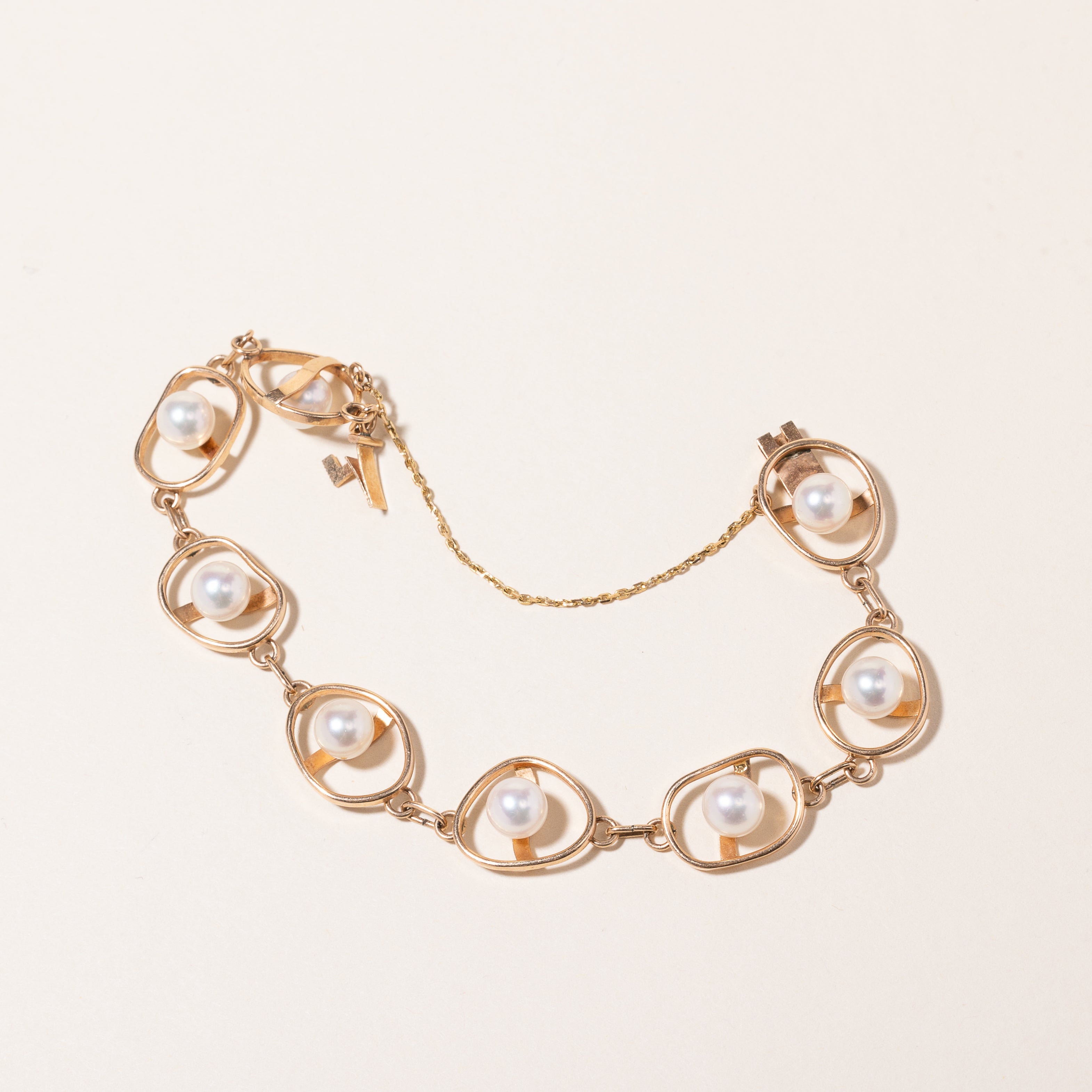 14k Yellow Gold Pearl Bracelet | 4.73ctw | 7.25"