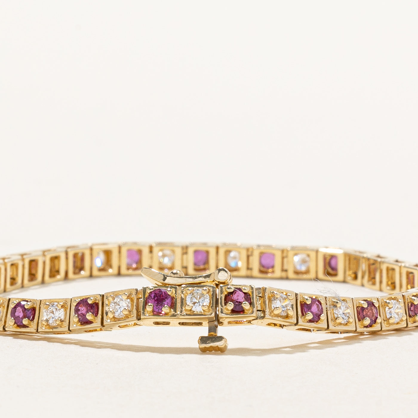 Ruby and Diamond Tennis Bracelet | 1.72ctw, 1.26ctw | 7"