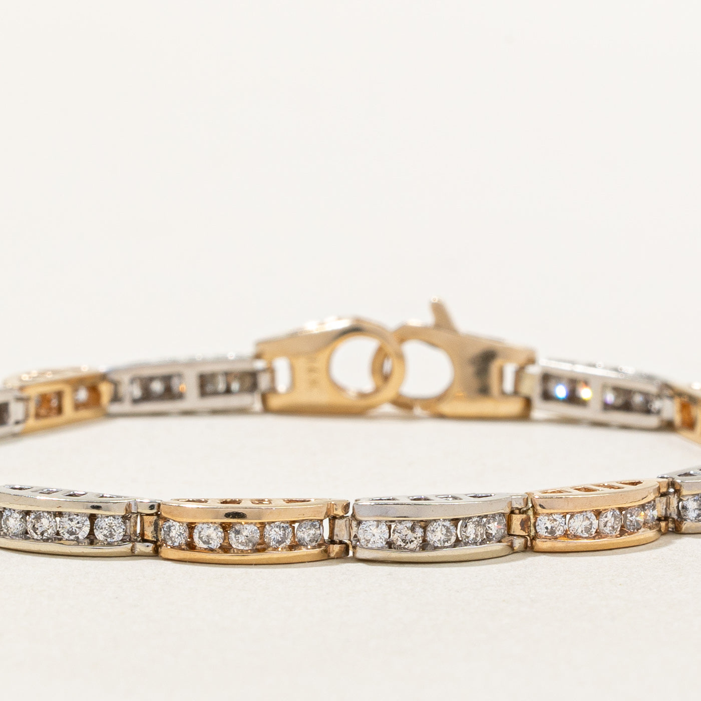 Diamond Two Toned Gold Bracelet | 2.57ctw | 7" |