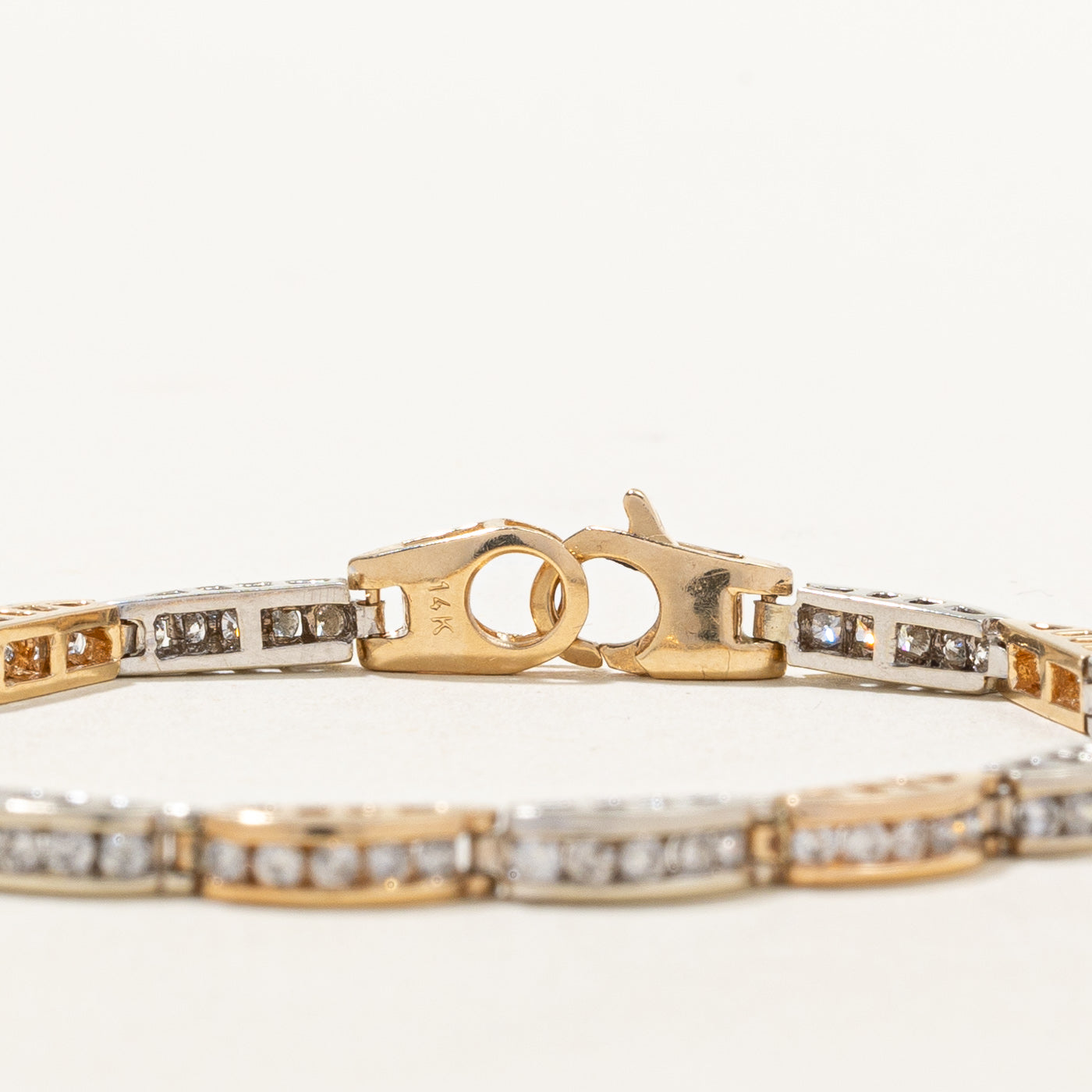 Diamond Two Toned Gold Bracelet | 2.57ctw | 7" |