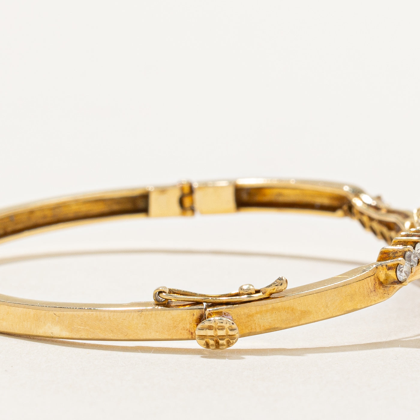 Diamond Yellow Gold Bangle | 1.23ctw, 0.27ctw | 7" |