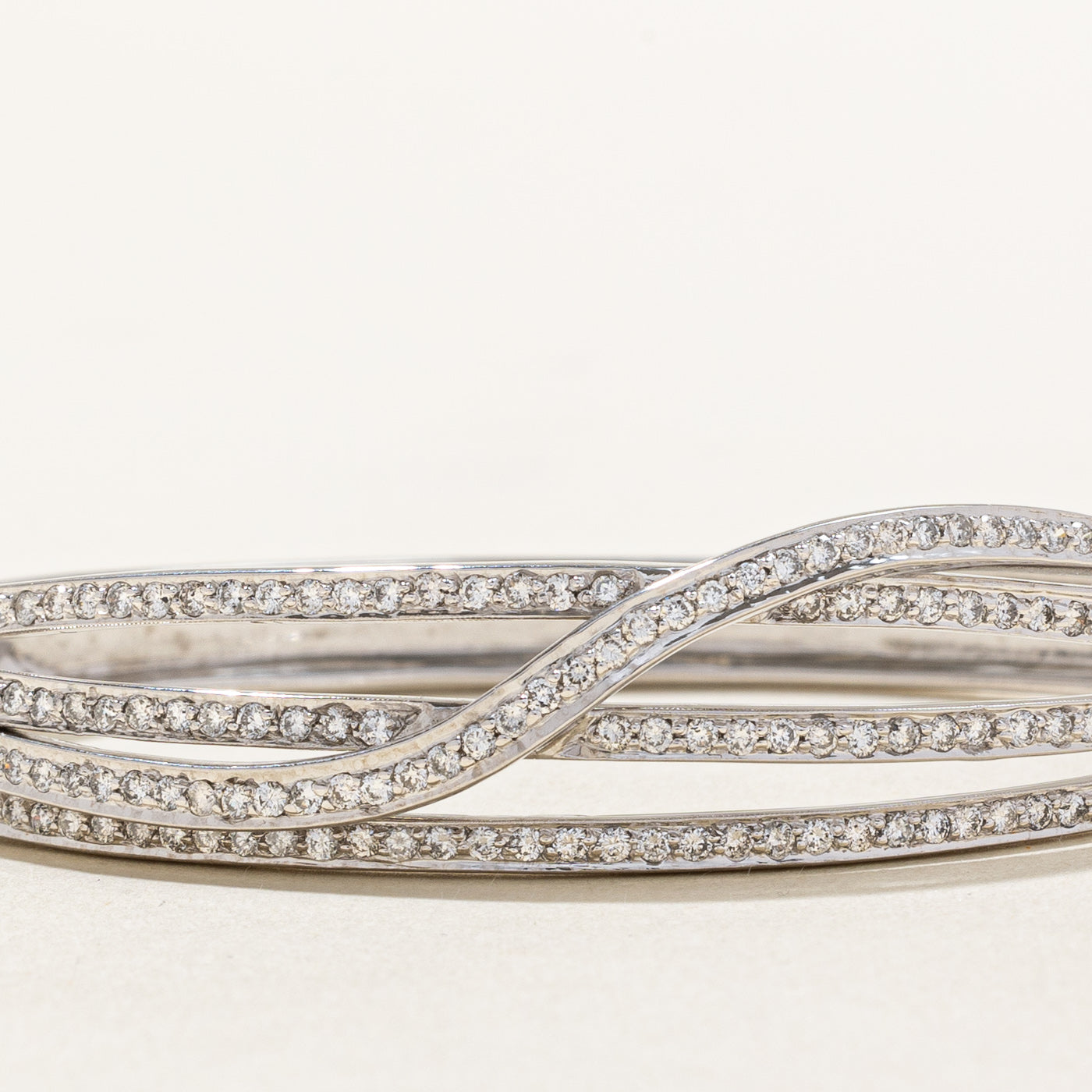 Diamond Crossover Multi Row Bangle | 2.18ctw SI2-I1 H/I | 6" |