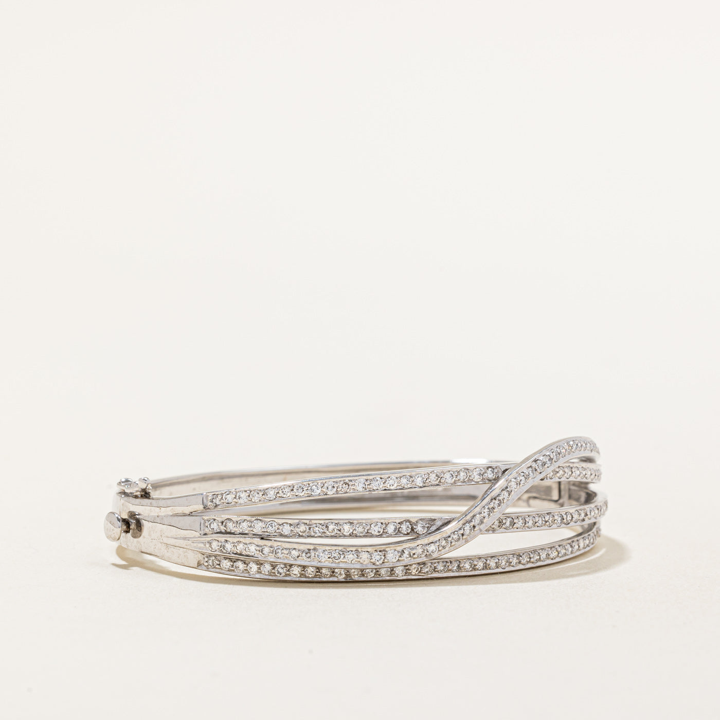 Diamond Crossover Multi Row Bangle | 2.18ctw SI2-I1 H/I | 6" |