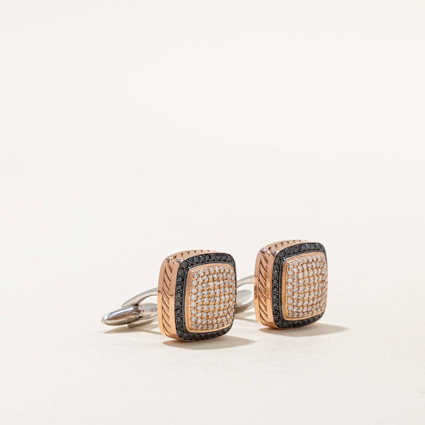 White & Black Diamond Cufflinks | 1.54ctw, 0.70ctw |