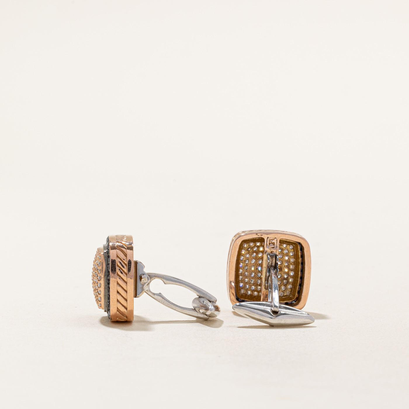 White & Black Diamond Cufflinks | 1.54ctw, 0.70ctw |