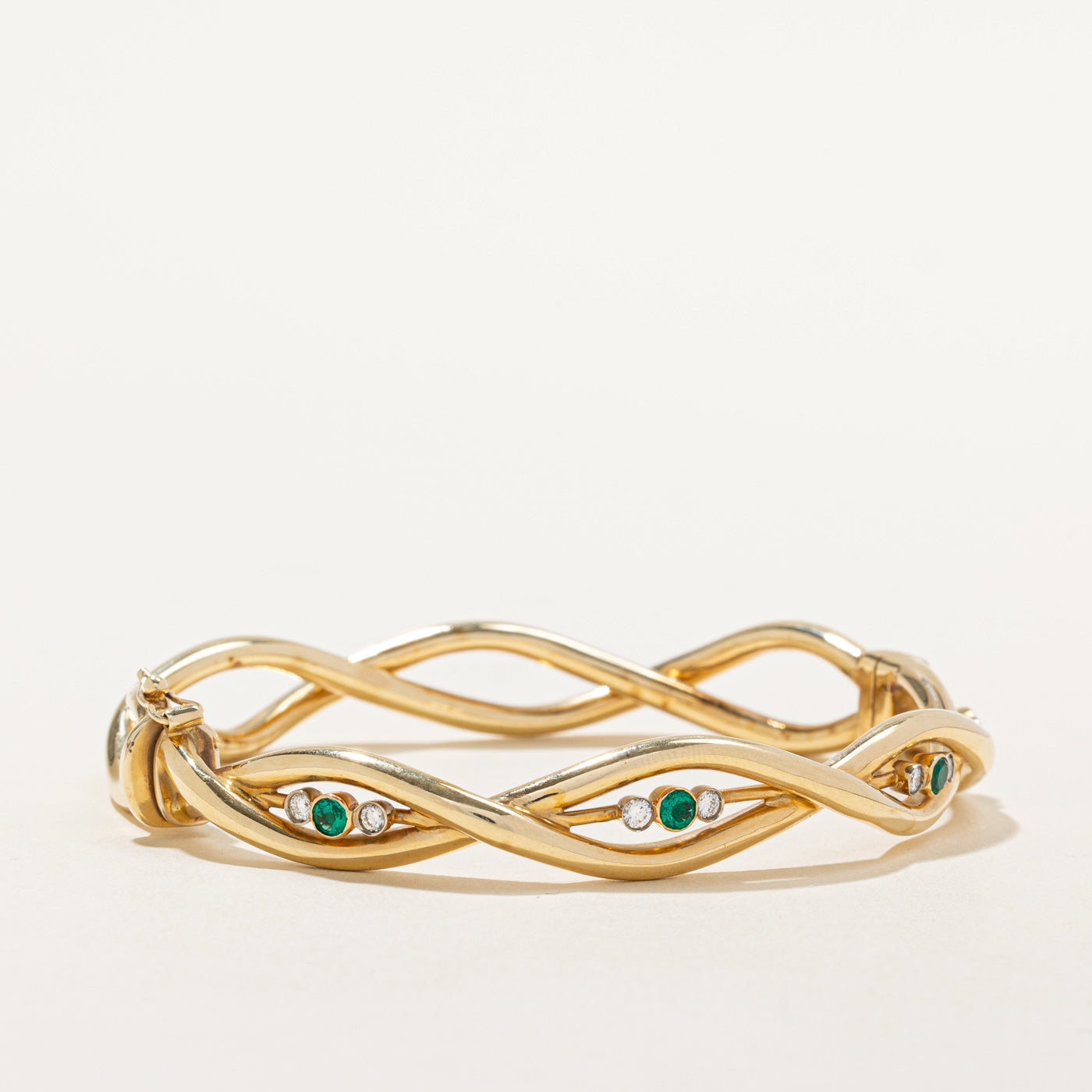 Emerald & Diamond Bangle | 0.33ctw, 0.33ctw | 8" |