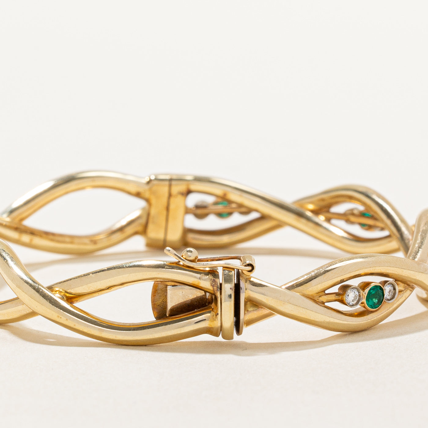 Emerald & Diamond Bangle | 0.33ctw, 0.33ctw | 8" |
