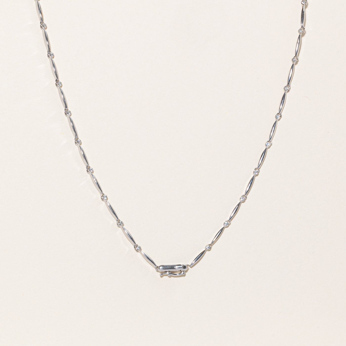White Gold Diamond Necklace | 0.64ctw, 0.11ct, 0.03ctw | 16" |