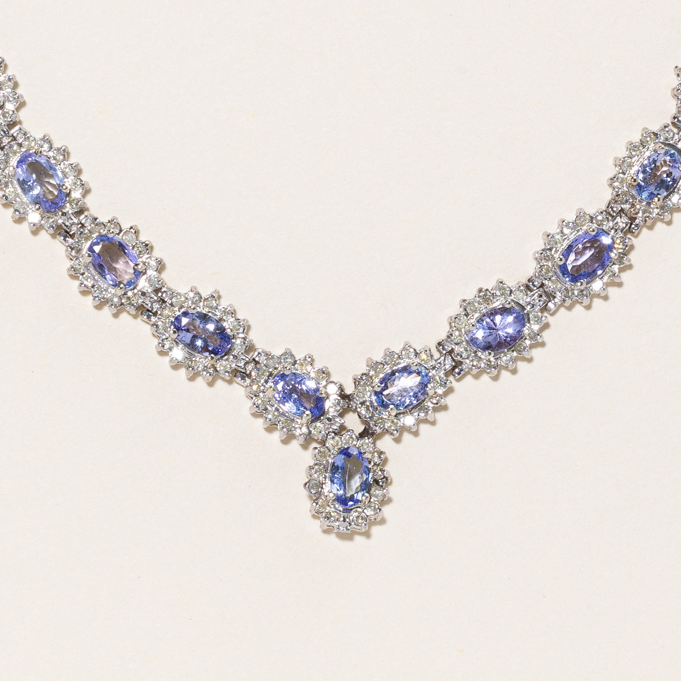 Tanzanite & Diamond Necklace | 15.47ctw, 6.58ctw | 18" |