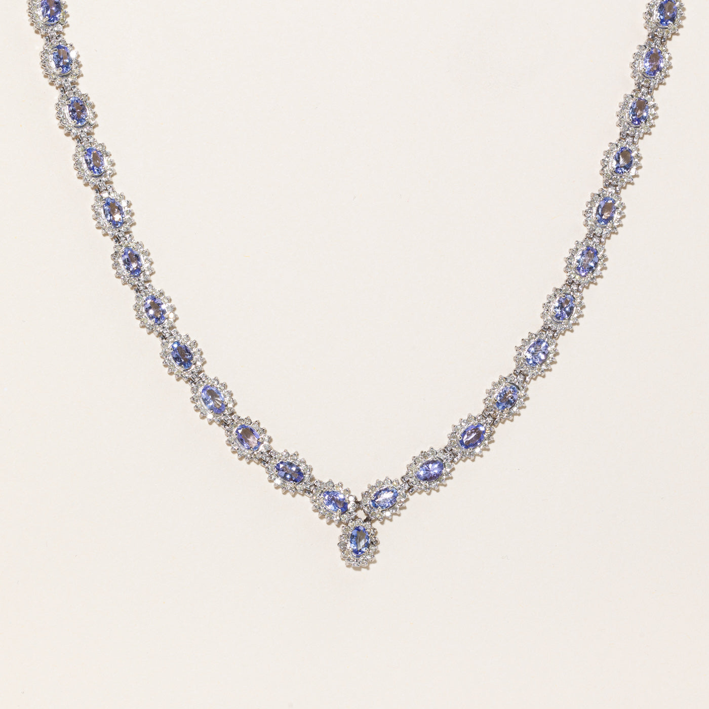Tanzanite & Diamond Necklace | 15.47ctw, 6.58ctw | 18" |