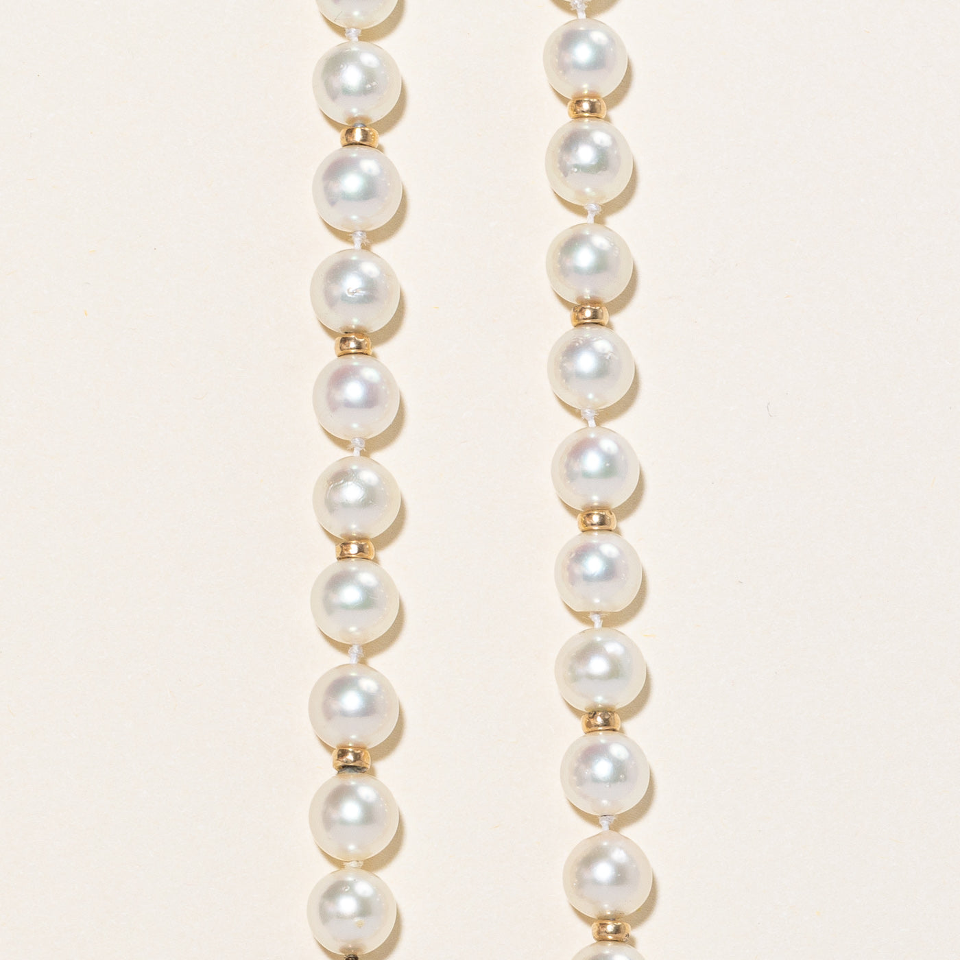 Yellow Gold Pearl Sapphire & Diamond Necklace | 3.12ct, 1.68ctw | 19.5" |