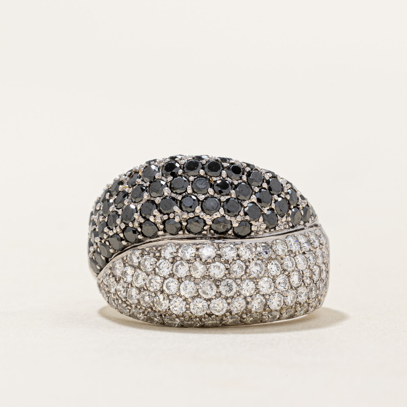 Black & White Diamond Cocktail Ring | 1.71ctw, 1.46ctw | SZ 8 |