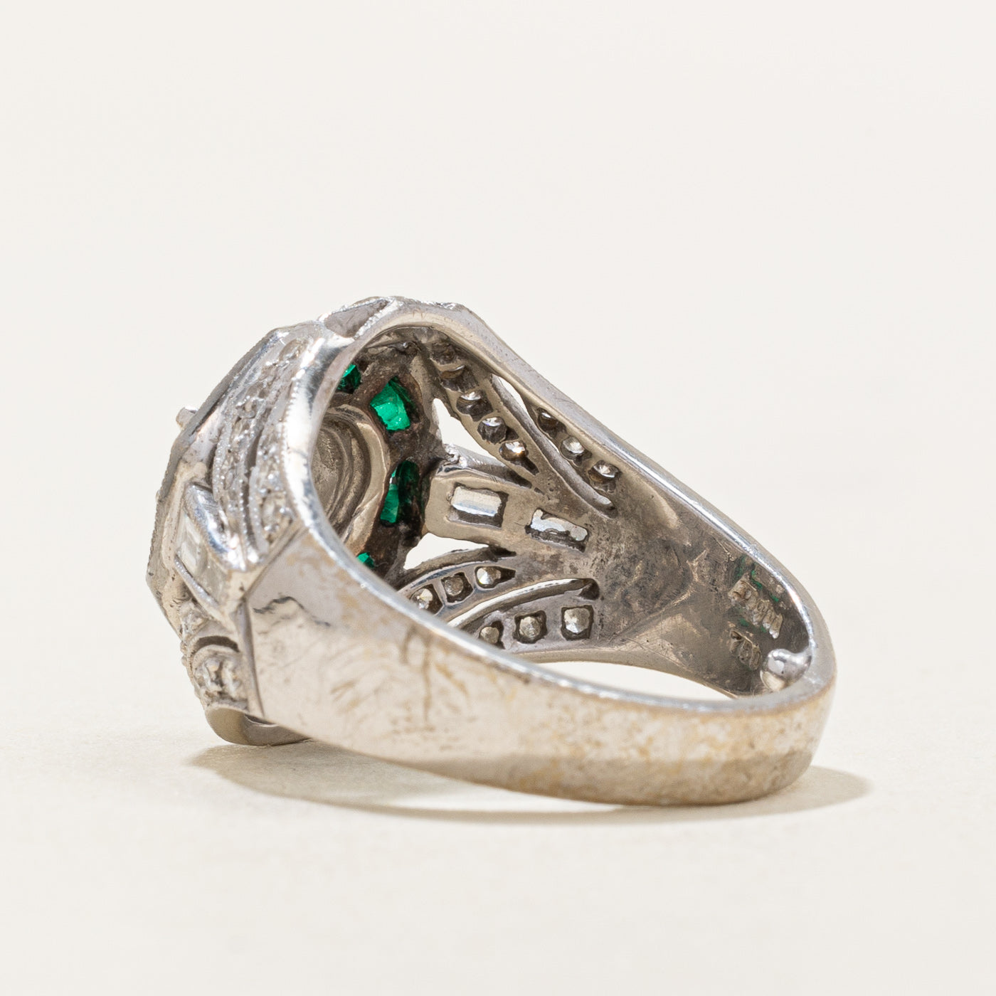 Emerald & Diamond Ring | 0.69ctw, 0.62ct, 0.43ctw, 0.21ctw | SZ 4.75 |