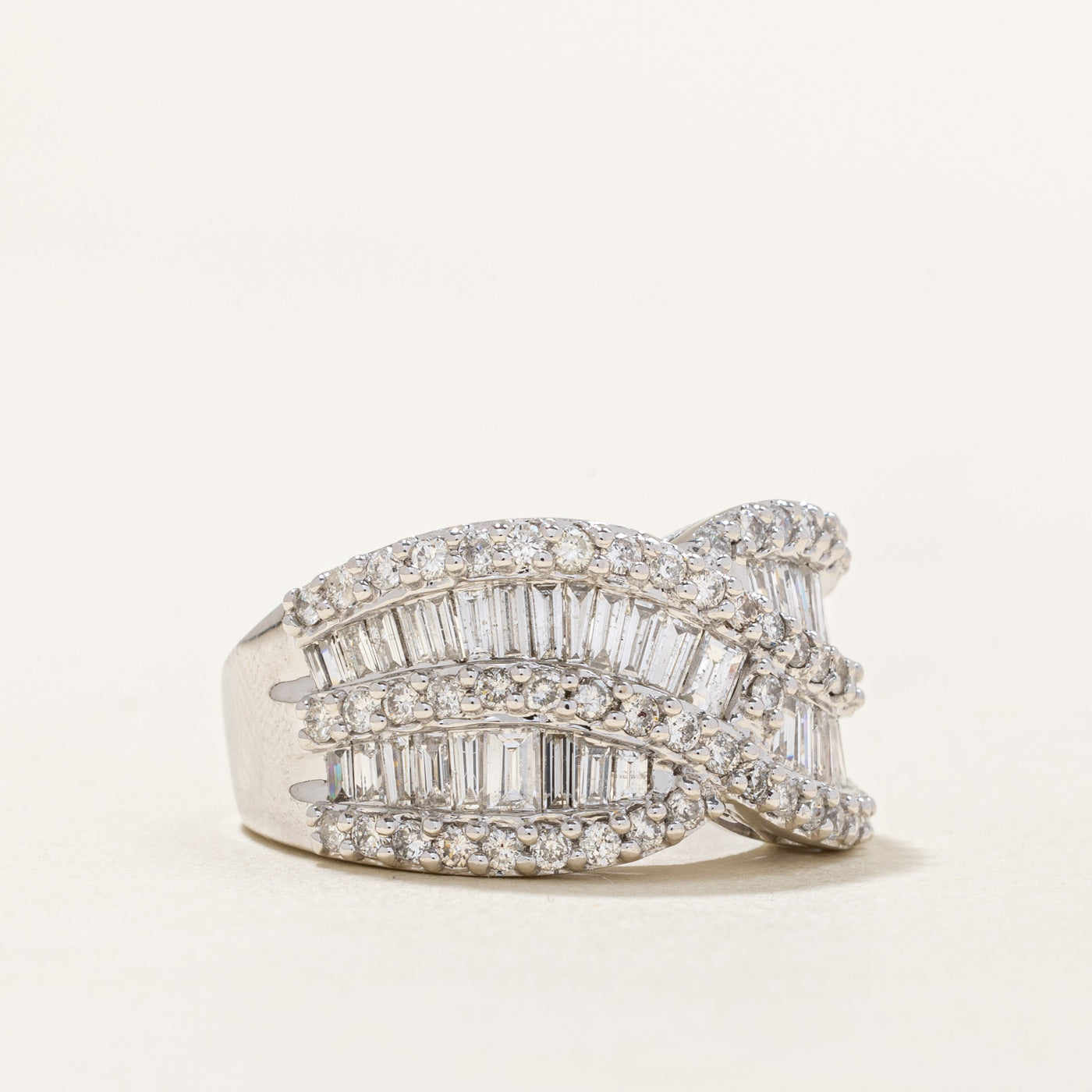 Diamond Crossover Ring | 1.24ctw, 0.86ctw | SZ 7.5 |