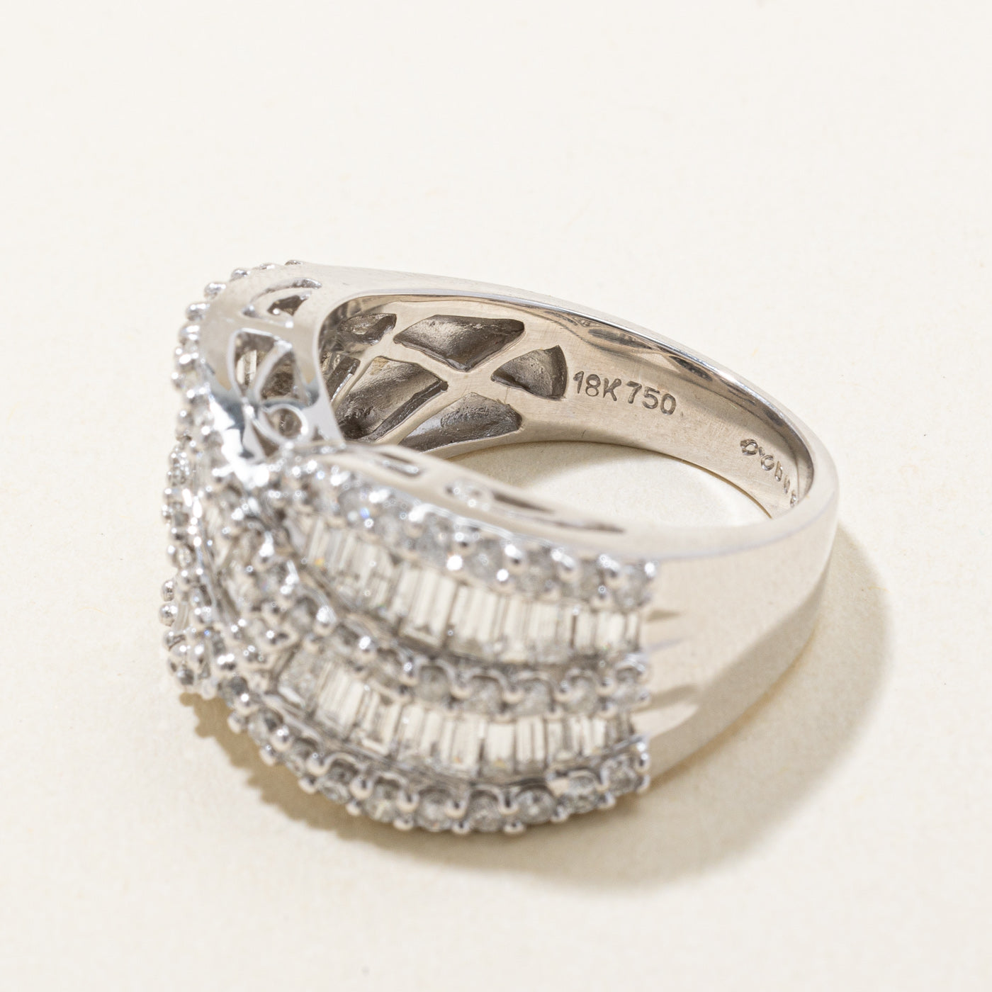 Diamond Crossover Ring | 1.24ctw, 0.86ctw | SZ 7.5 |