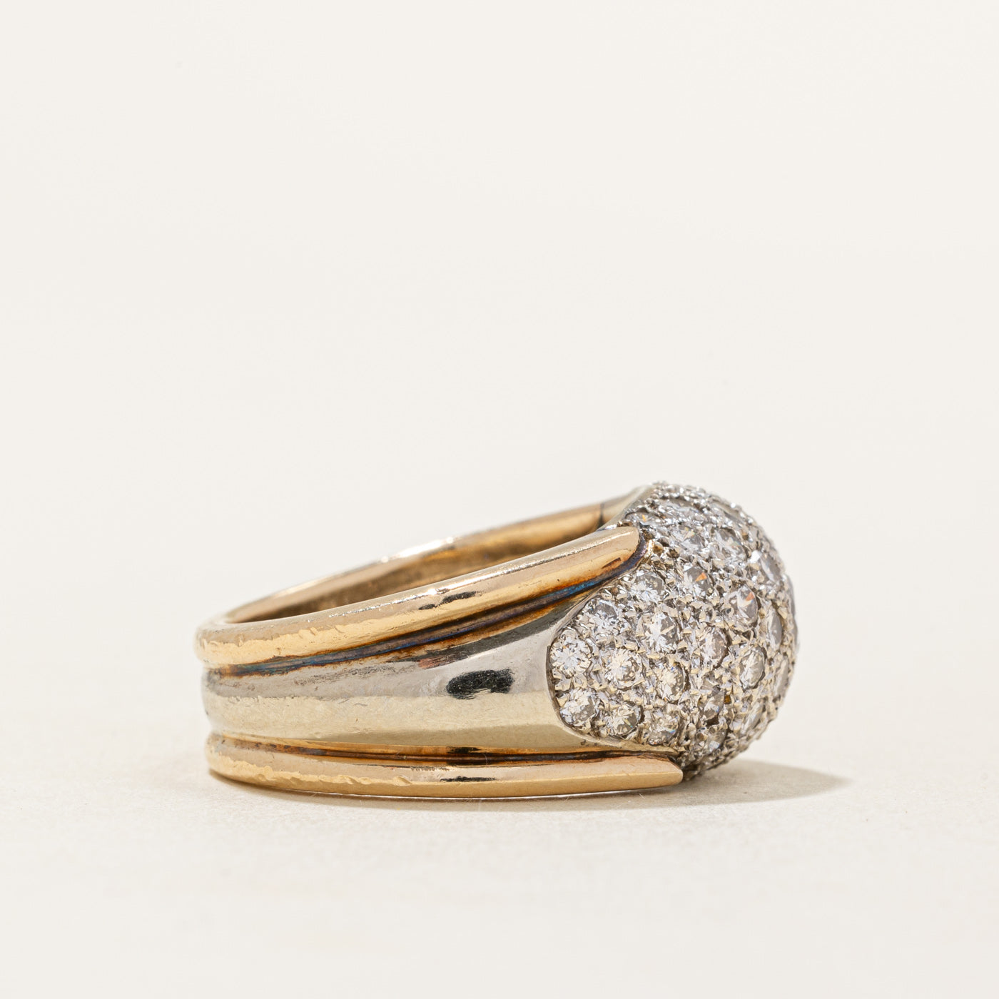 Two Tone Diamond Dome Ring | 1.89ctw, 0.27ct | SZ 8 |