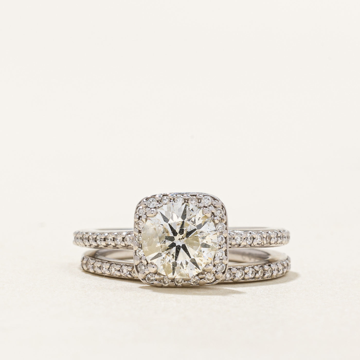 Diamond Wedding Ring Set | 1.07ct, 0.24ctw | SZ 4.5 |
