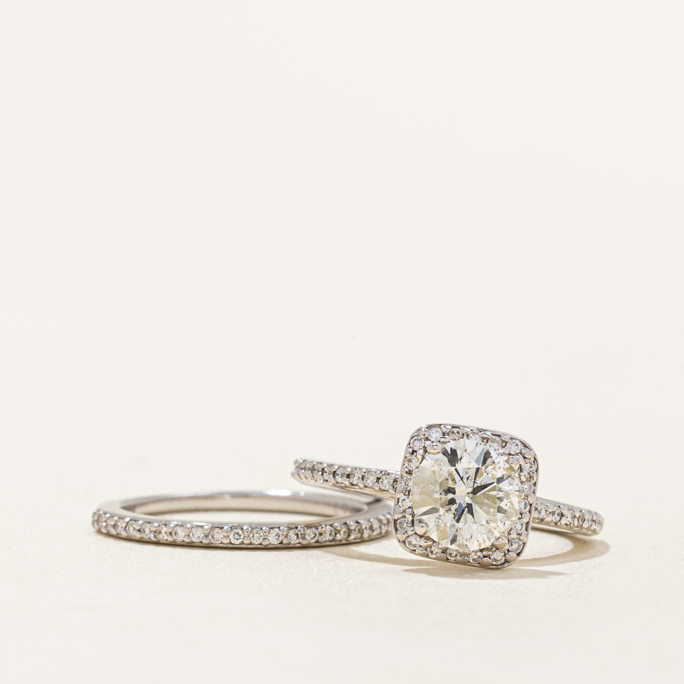 Diamond Wedding Ring Set | 1.07ct, 0.24ctw | SZ 4.5 |