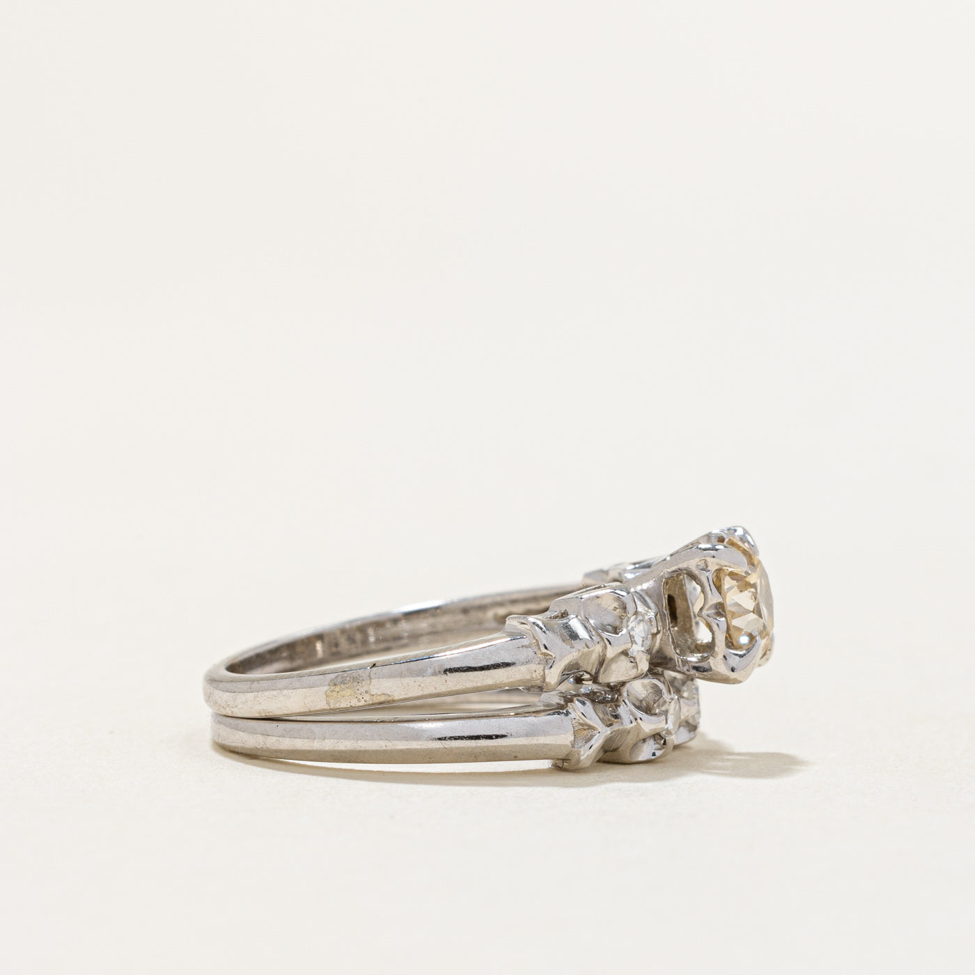 Old European Cut Diamond Wedding Ring Set | 0.63ct, 0.15ctw | SZ 5.5 |
