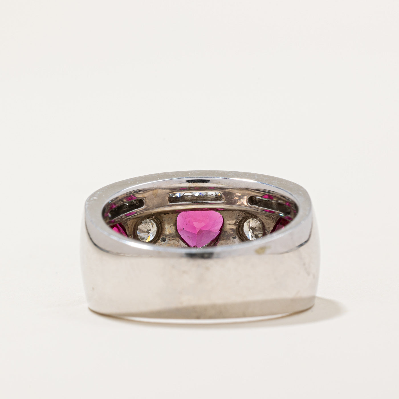 Lab Grown Ruby & Natural Diamond Heart Ring | 0.94ctw | SZ 7 |