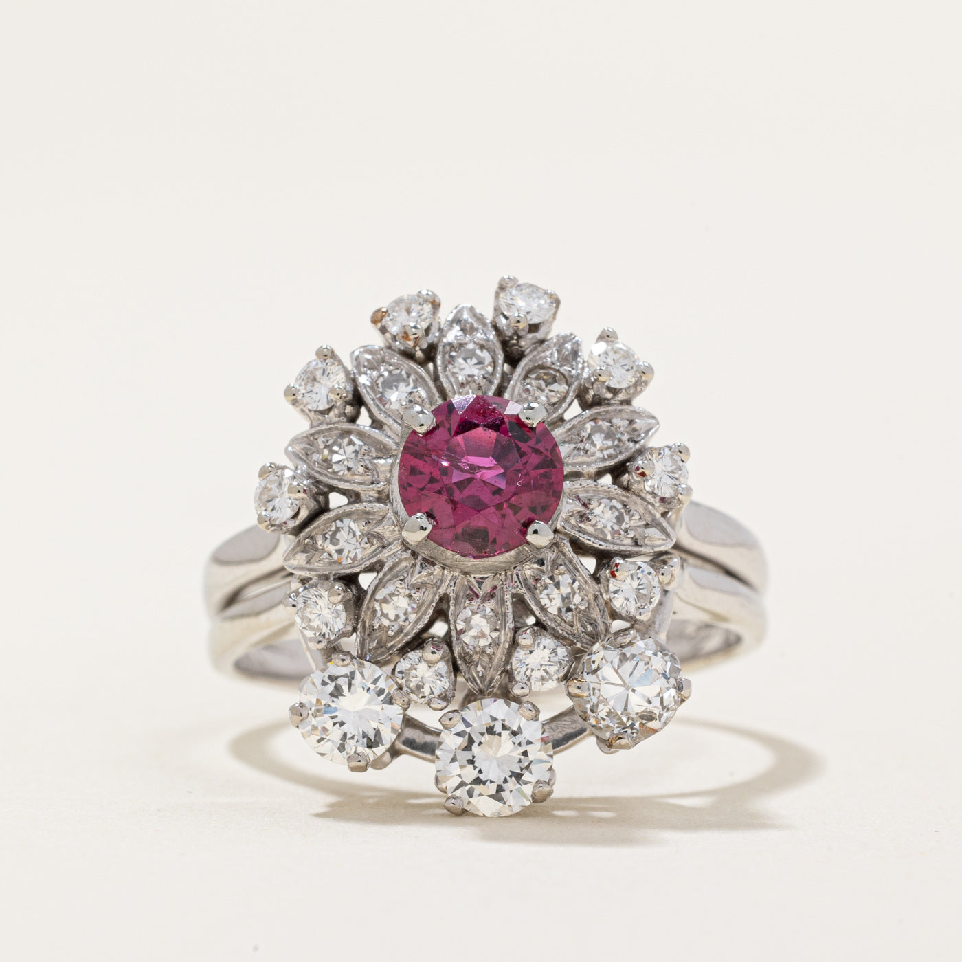 Diamond & Ruby Fused Wedding Ring Set | 1.12ctw, 1.02ct | SZ 8.5 |