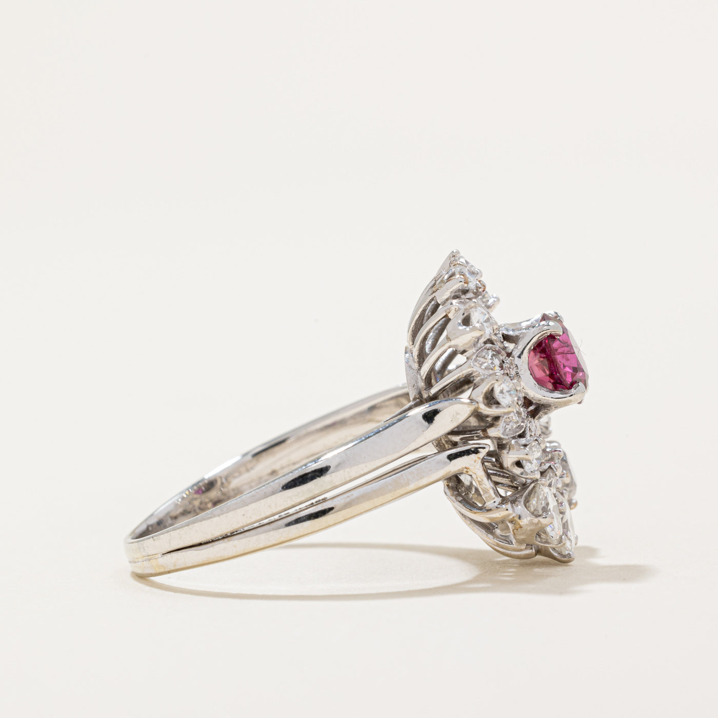 Diamond & Ruby Fused Wedding Ring Set | 1.12ctw, 1.02ct | SZ 8.5 |