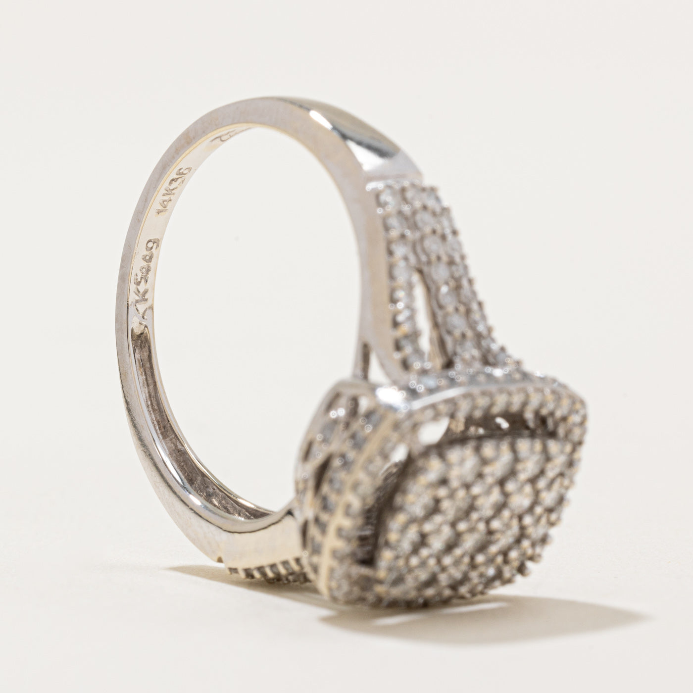 Pave Set Diamond Ring | 1.26ctw | SZ 6.75 |