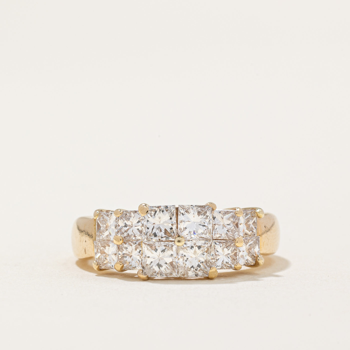 Bague en diamant taille princesse | 2,06 ct | Taille 6,5 |