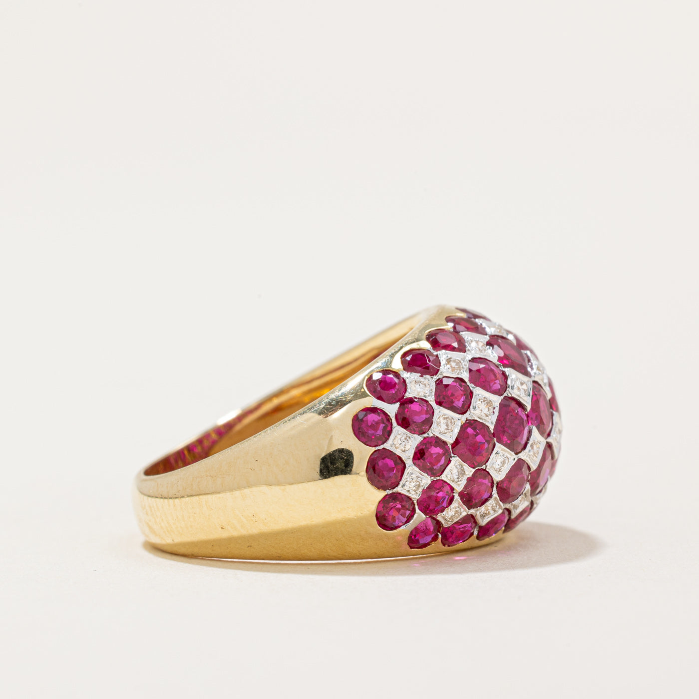 Ruby & Diamond Dome Ring | 5.21ctw, 0.18ctw | SZ 6.5 |
