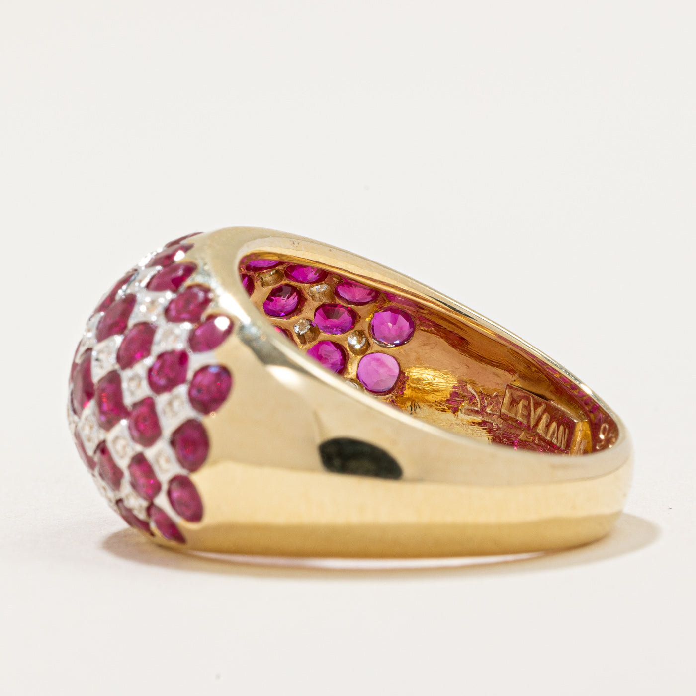 Ruby & Diamond Dome Ring | 5.21ctw, 0.18ctw | SZ 6.5 |