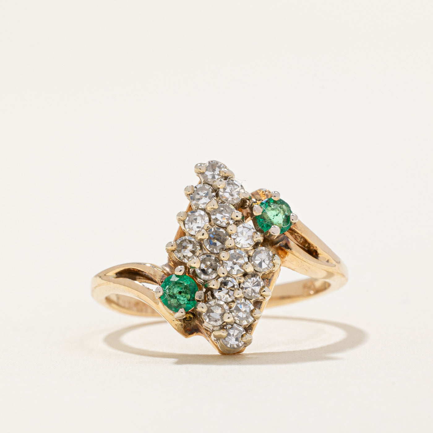 Diamond & Emerald Waterfall Ring | 0.43ctw, 0.43ctw | SZ 6.25 |