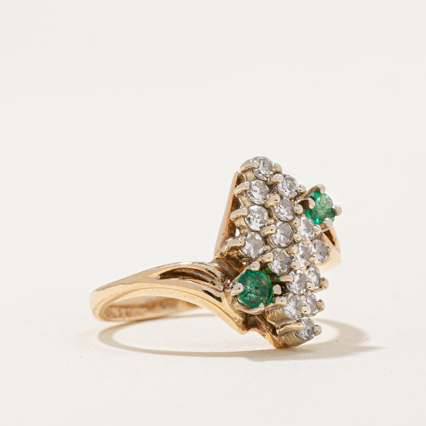 Diamond & Emerald Waterfall Ring | 0.43ctw, 0.43ctw | SZ 6.25 |