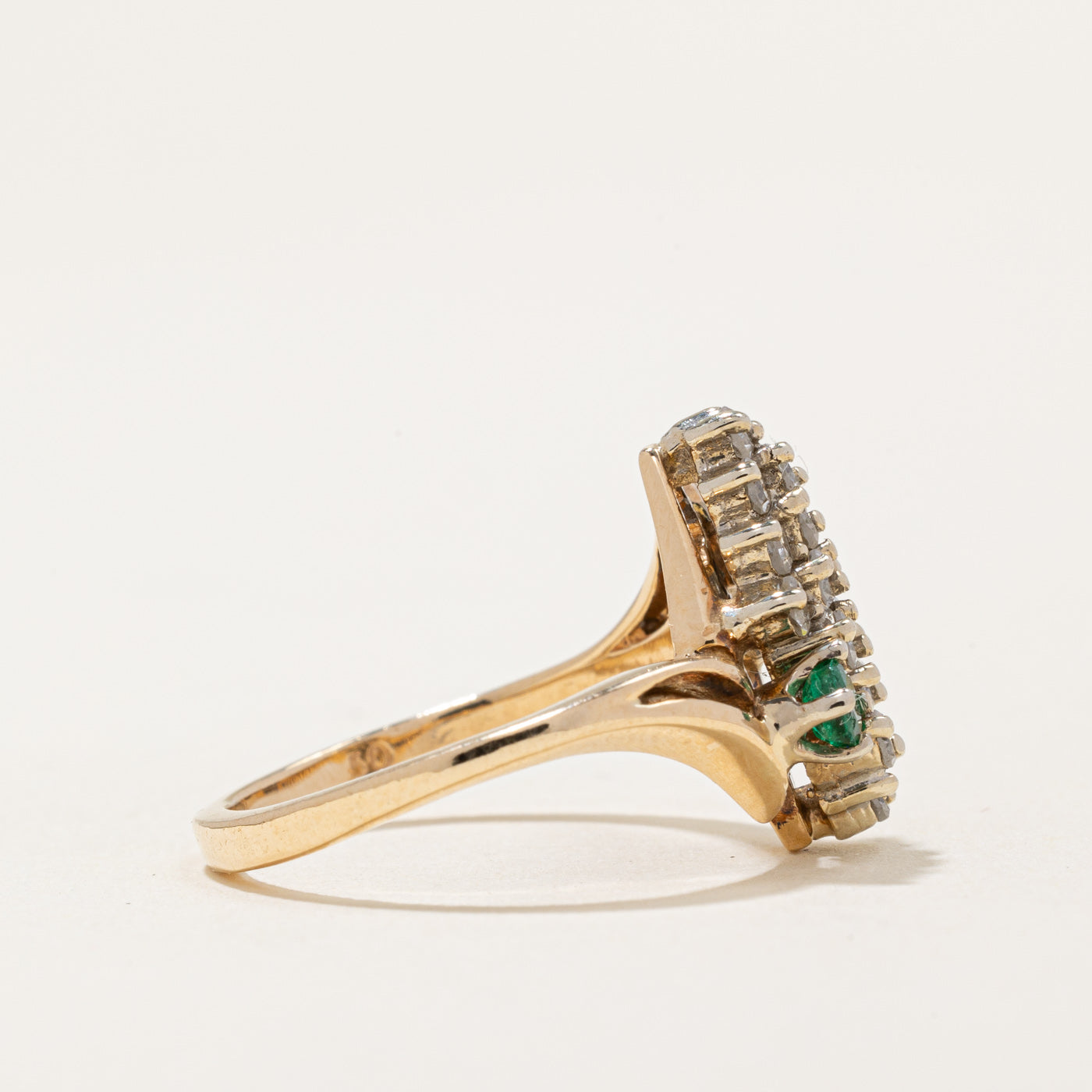 Diamond & Emerald Waterfall Ring | 0.43ctw, 0.43ctw | SZ 6.25 |