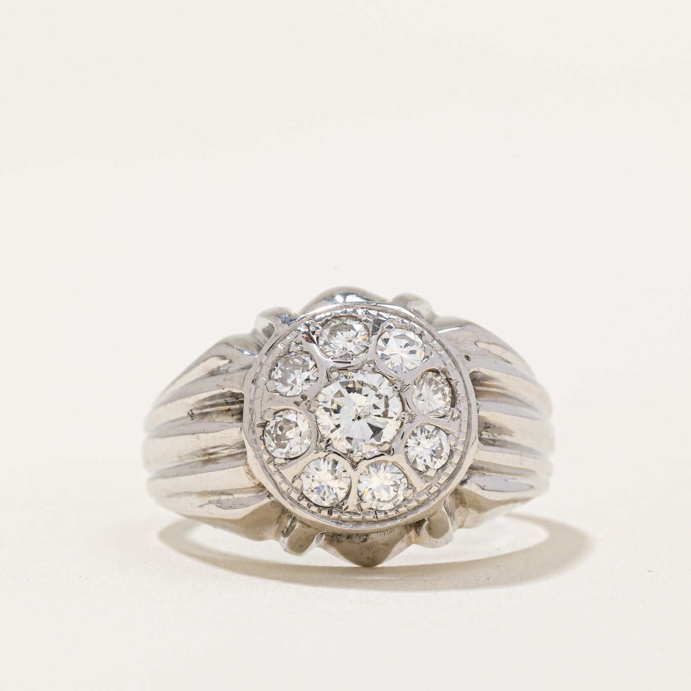 Portuguese 19k Diamond Cocktail Ring | 0.70ctw | SZ 8.5 |