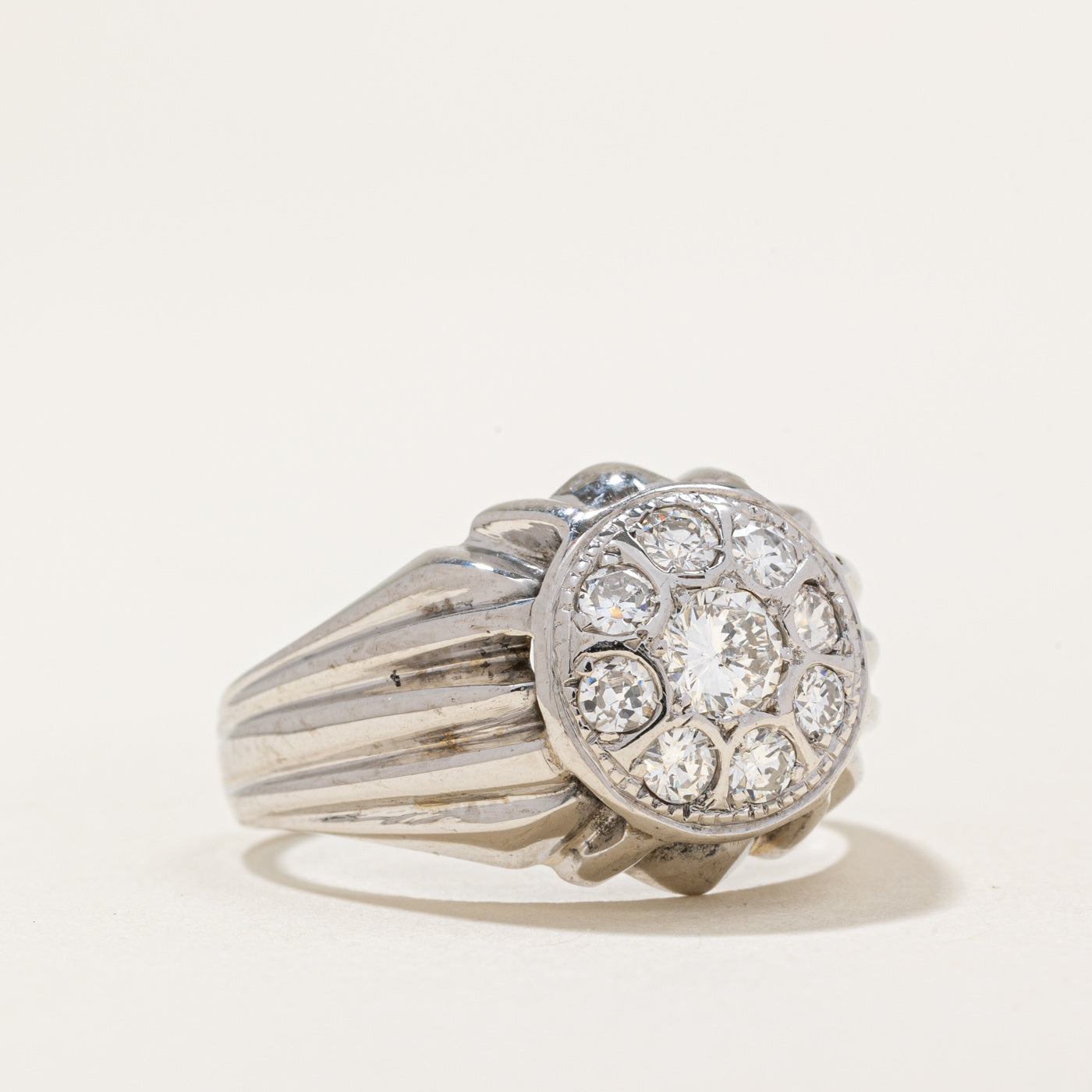 Portuguese 19k Diamond Cocktail Ring | 0.70ctw | SZ 8.5 |