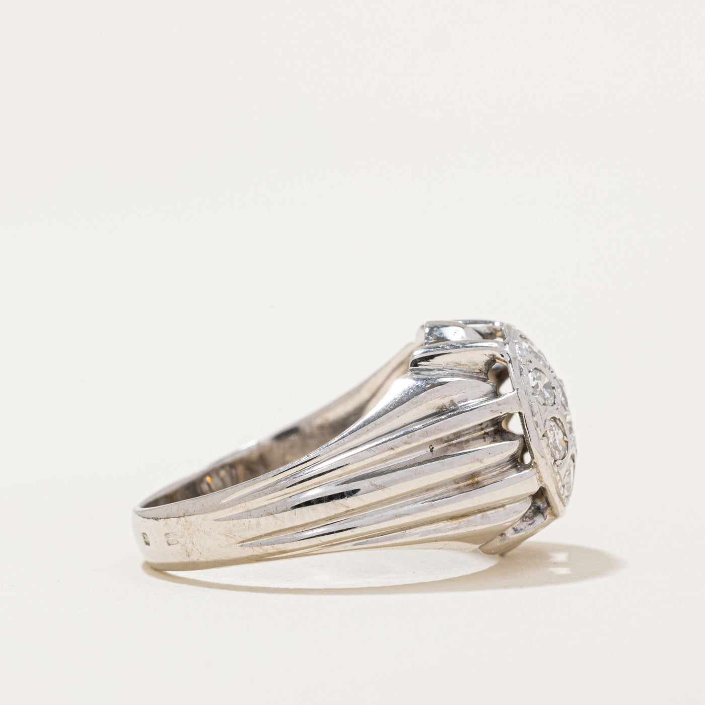 Portuguese 19k Diamond Cocktail Ring | 0.70ctw | SZ 8.5 |