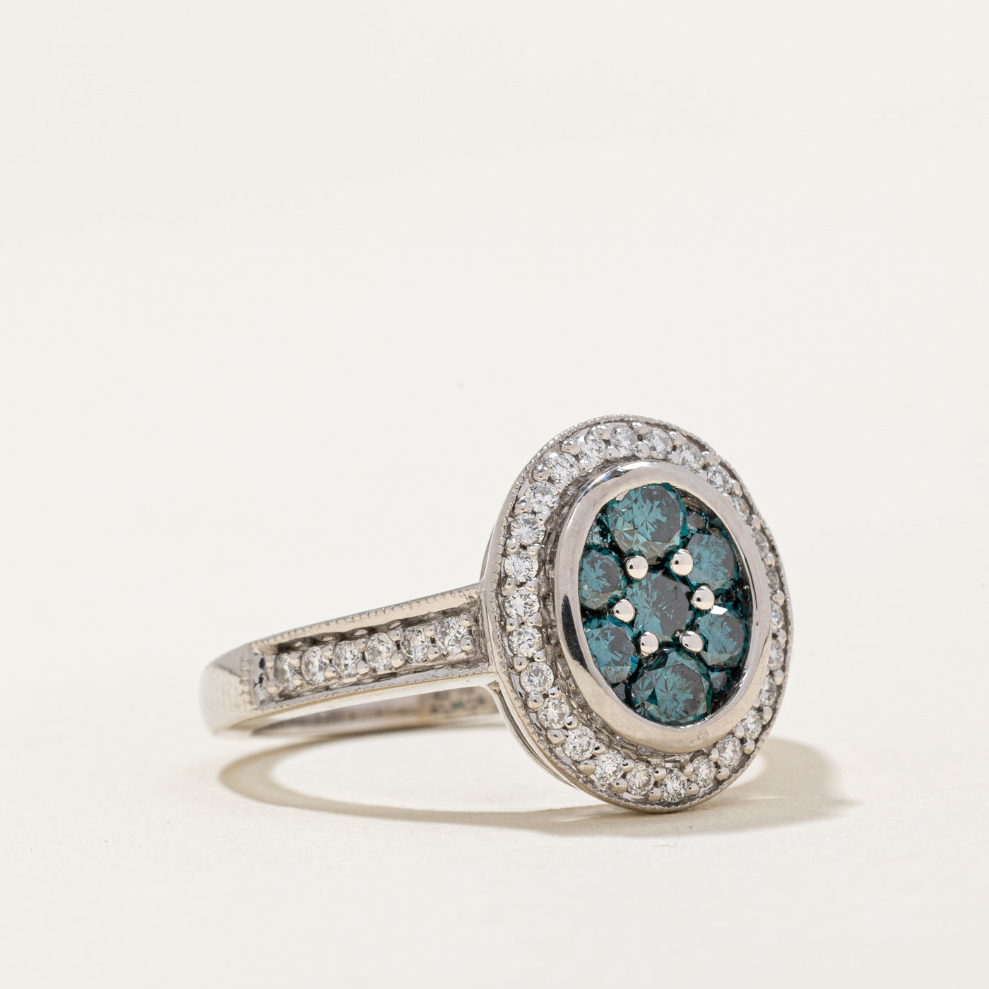 Bague en diamant bleu et blanc | 0,70 ct, 0,30 ct | Taille 7 |