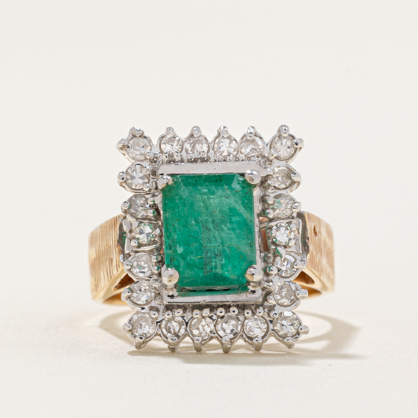 Emerald & Diamond Cocktail Ring | 1.69ct, 0.44ctw | SZ 5 |