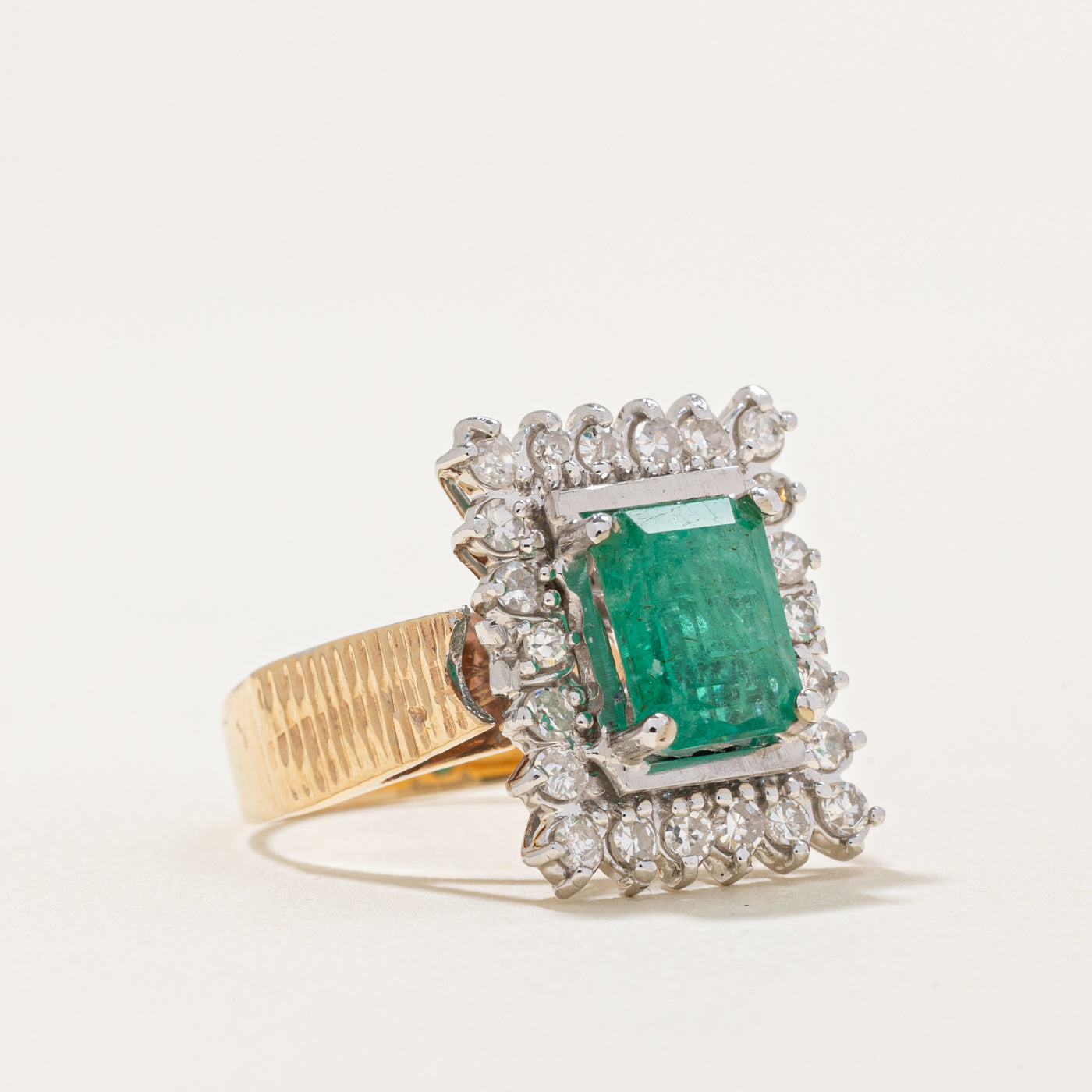 Emerald & Diamond Cocktail Ring | 1.69ct, 0.44ctw | SZ 5 |