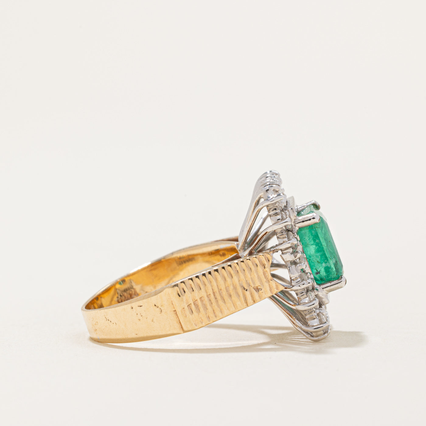 Emerald & Diamond Cocktail Ring | 1.69ct, 0.44ctw | SZ 5 |