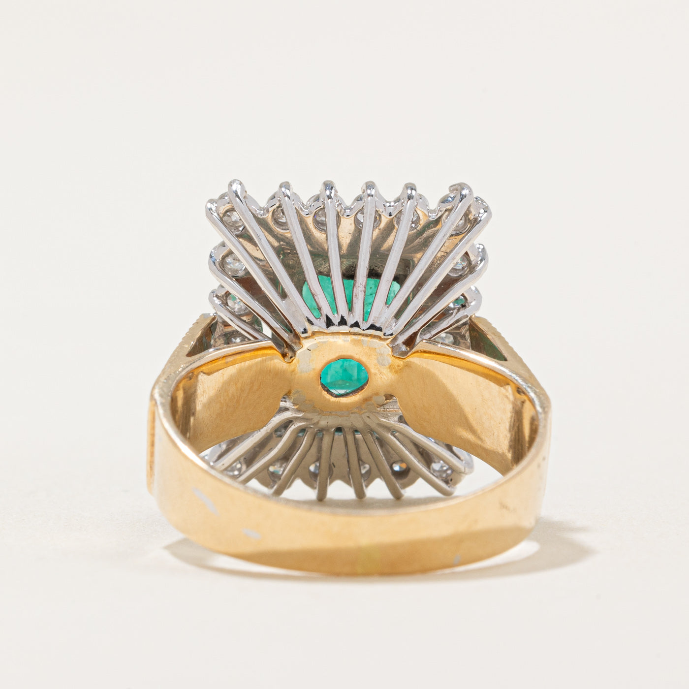 Emerald & Diamond Cocktail Ring | 1.69ct, 0.44ctw | SZ 5 |