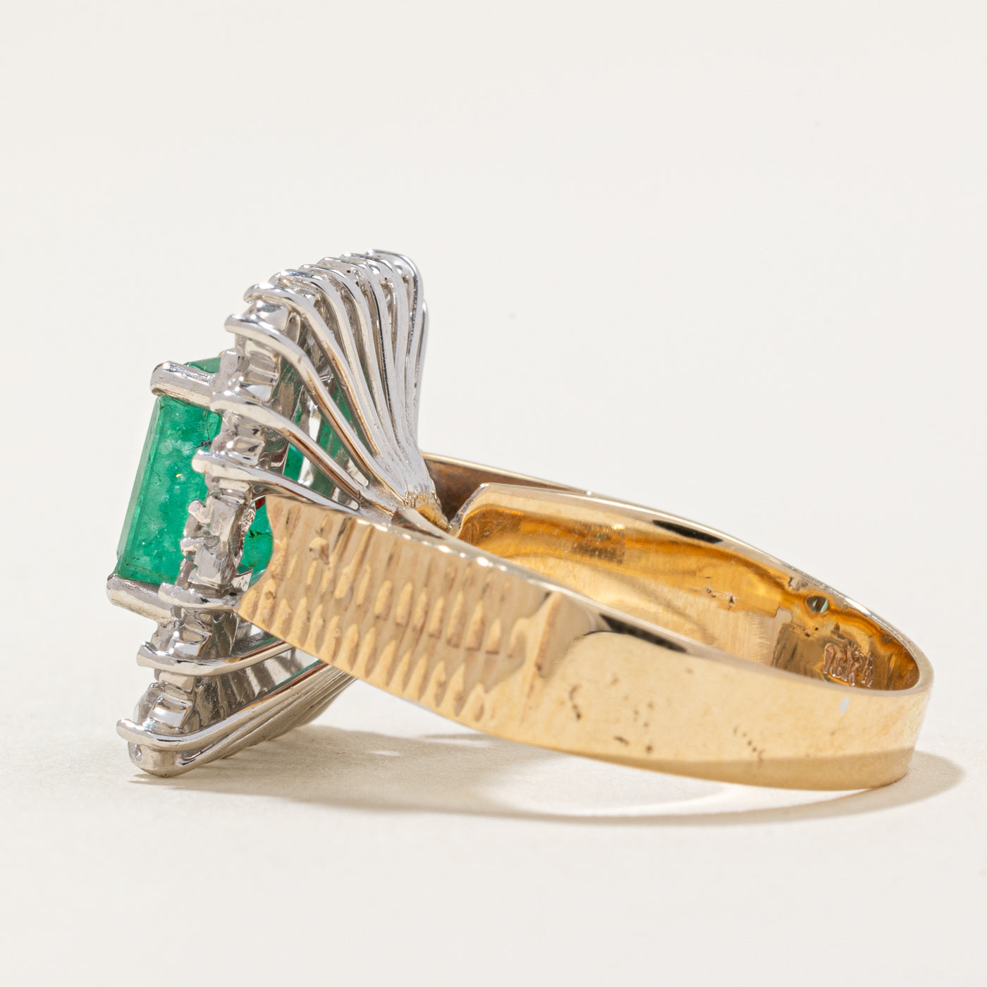 Emerald & Diamond Cocktail Ring | 1.69ct, 0.44ctw | SZ 5 |