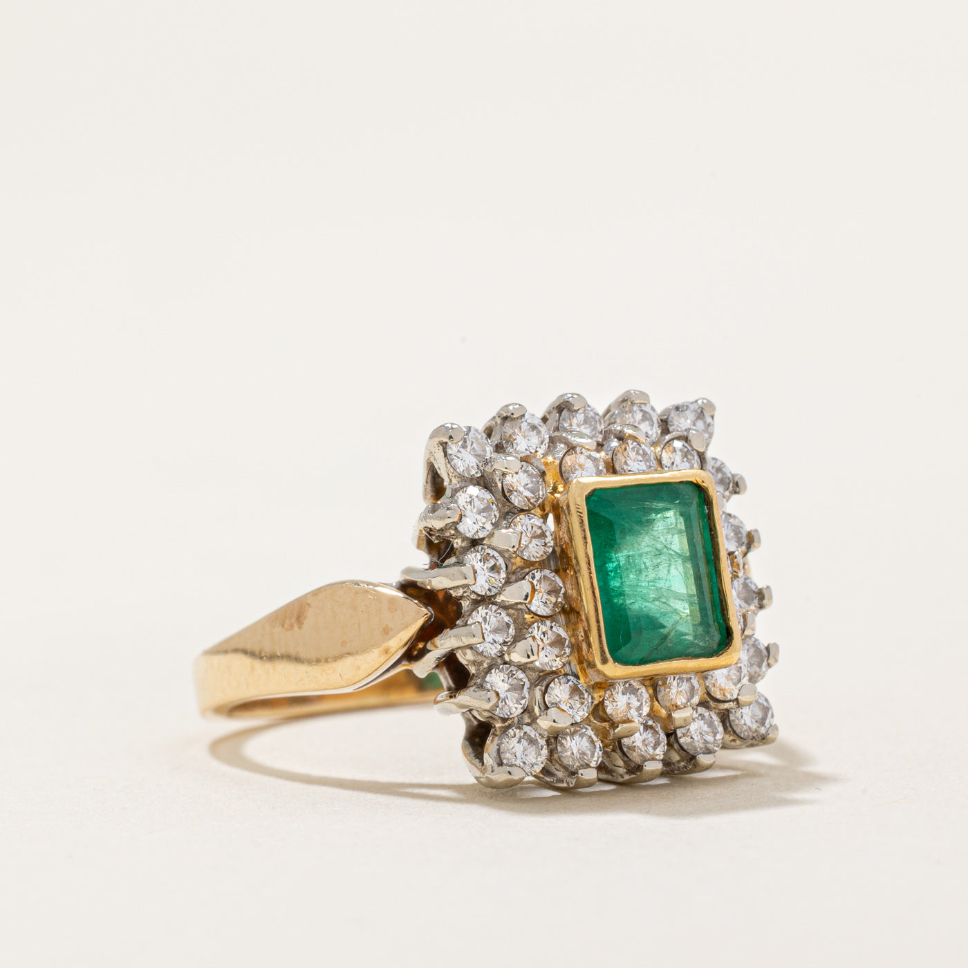 Emerald & Diamond Halo Ring | 0.96ct, 0.64ctw | SZ 5.75 |