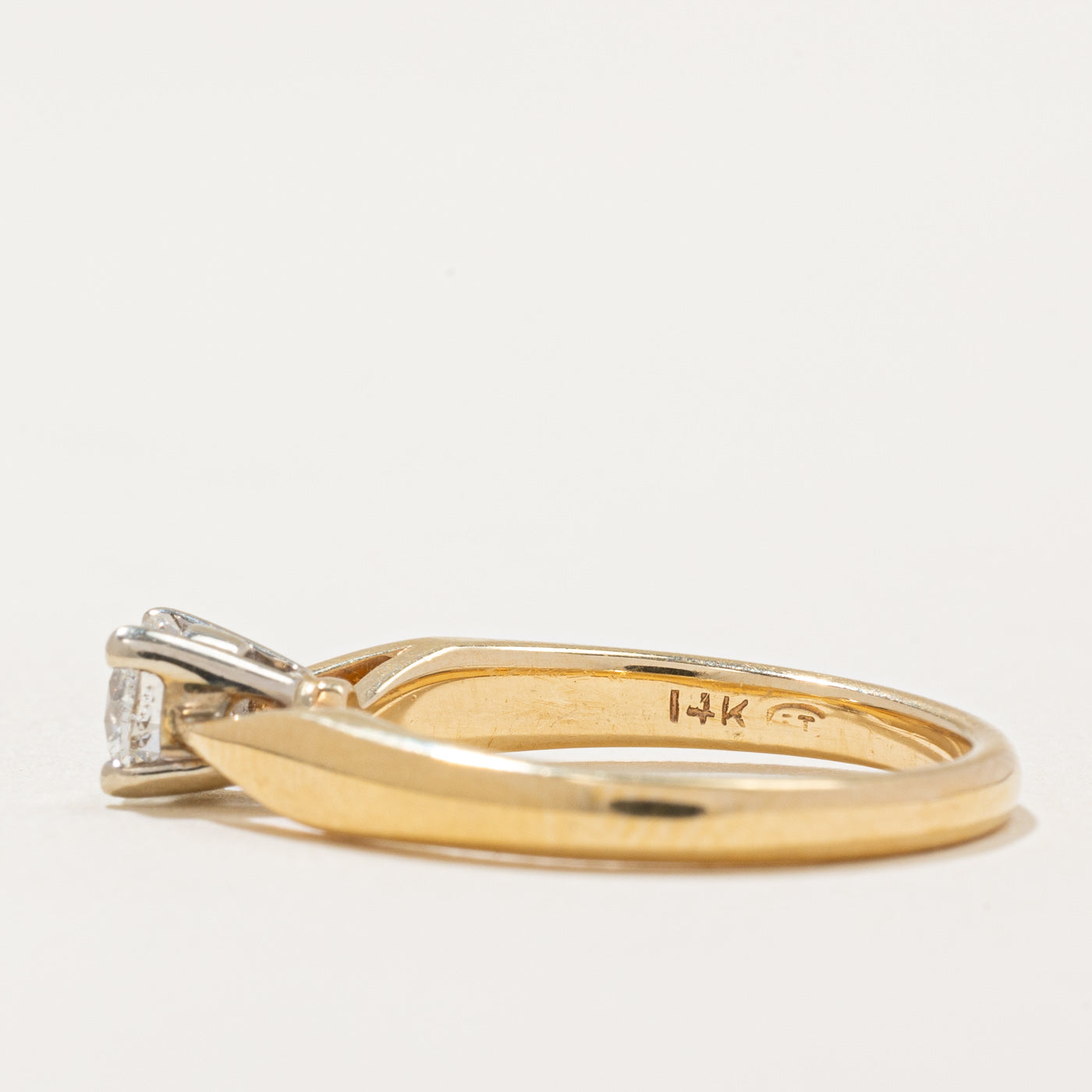 Bague de fiançailles en diamant | 0,36 ct I1 I/J | Taille 5,75 |