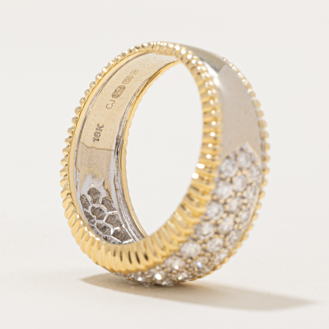 Bague sertie de diamants pavés | 1,01 ct | Taille 7,75 |