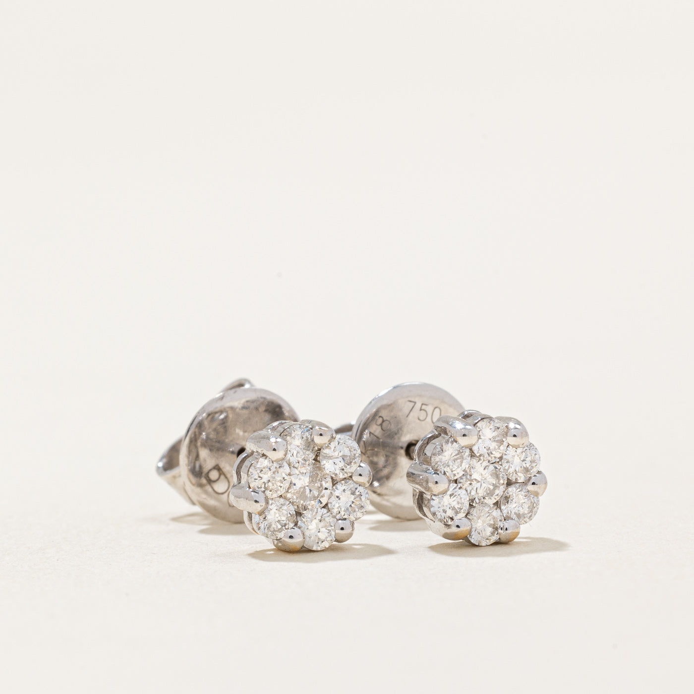 Diamond Cluster Stud Earrings | 0.50ctw |