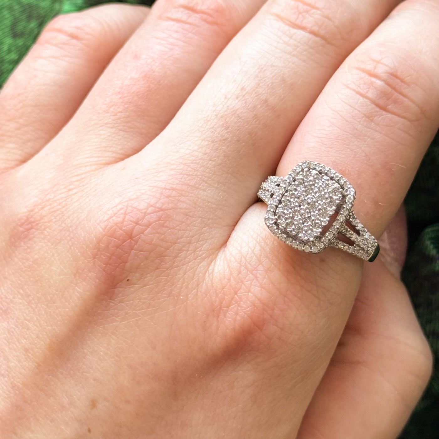 Pave Set Diamond Ring | 1.26ctw | SZ 6.75 |