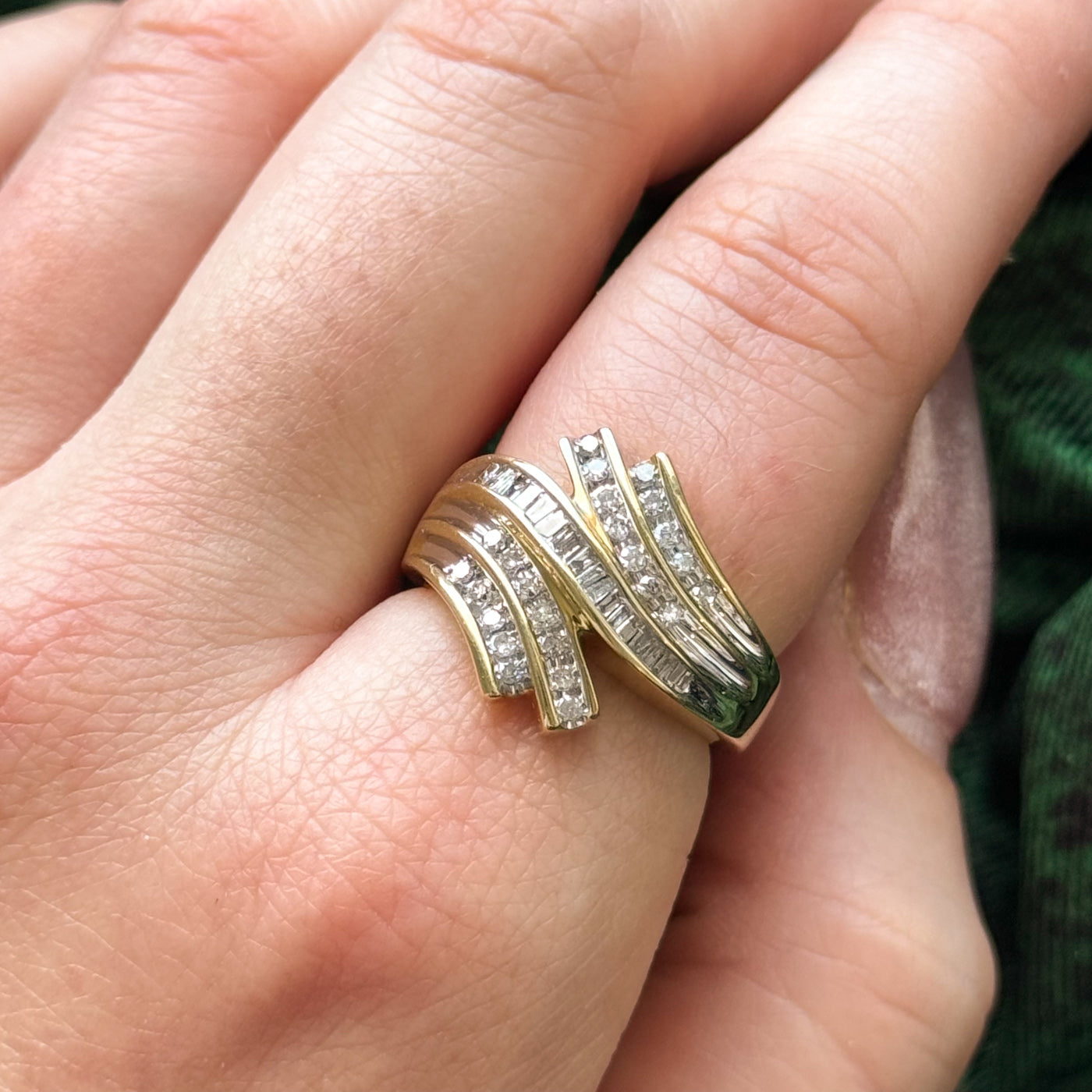 Diamond Waterfall Ring | 0.64ctw | SZ 6.75 |